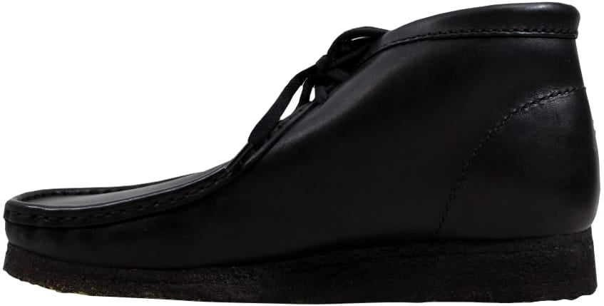 clarks wallabees black leather