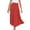 Red, variant on POTETI Plus Size Tops for Women Red Solid Casual Ruched Ruffles Elastic Waist Skirts