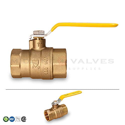 1 Everflow Supplies 605T001-NL Lead Free Premium Full Port Forged Brass Ball Valve with Female Threaded IPS Connections 