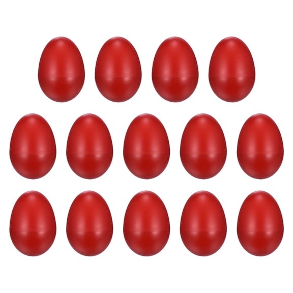 Uxcell 14 Pcs Egg Shakers, Plastic Musical Eggs Maracas Hand Percussion Instruments for DIY Painting Music Learning Easter Party Performance, Red
