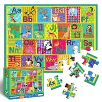Kingwora 48 Pcs Animal Letter a-Z Alphabet Floor Puzzle for Kids,Vivid Animal Letter Games for Toddlers
