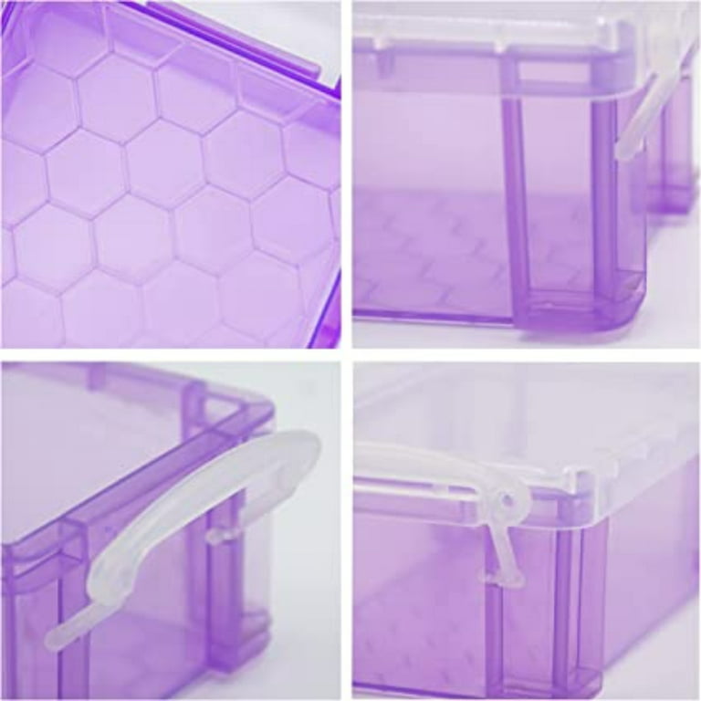 Small Plastic Box, 4.3 inch x 2.3 inch x 1.5 inch Stackable Mini Plastic Storage Box with Lid, Clear Plastic Organizer Container for Jewelry Beads