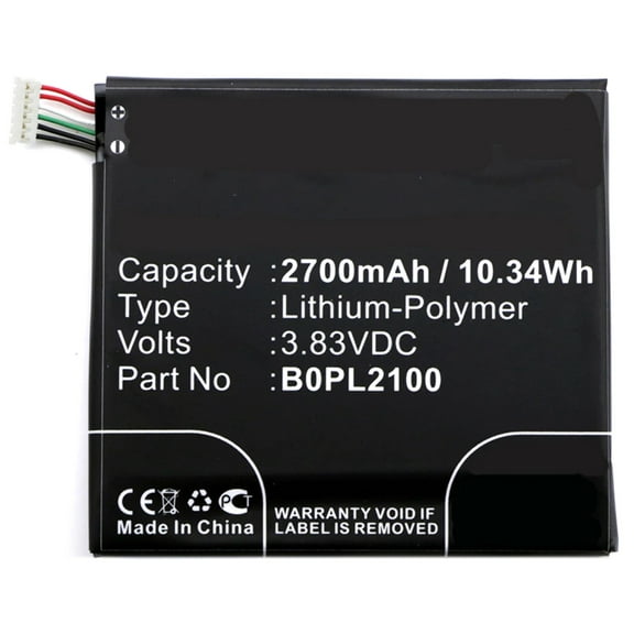 Batteries N Accessories BNA-WB-P8298 Cell Phone Battery - Li-Pol, 3.83V, 2700mAh, Ultra High Capacity Battery - Replacement for HTC 35H00241-00M, B0PL2100, B2PL2100 Battery