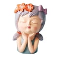 thumbnail image 4 of Maceta de cabeza de niña, maceta, estatuilla, florero, escultura, decoración de escritorio, maceta de hadas, maceta de bonsái para cocina, sala de Estilo H, 4 of 8