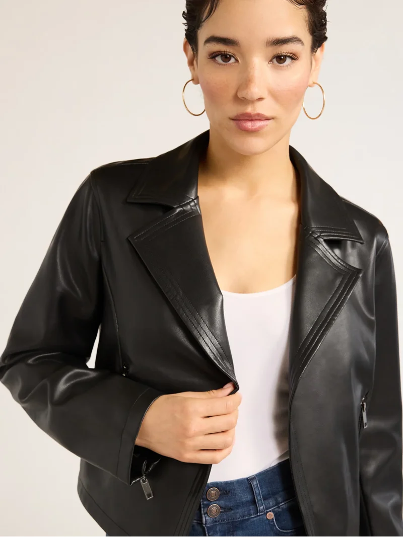 VARGA GIRL★シングルライダースジャケット★サイズ38★馬革 Sofia Jeans Women's Faux Leather Stitch Moto Jacket, Sizes XS-XXL