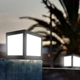 thumbnail image 3 of 2x luz blanca cuadrada LED de energía solar para la decoración al aire libre del jardín del poste de la cerca Zulema Poste de la lámpara del pilar del jardín, 3 of 8