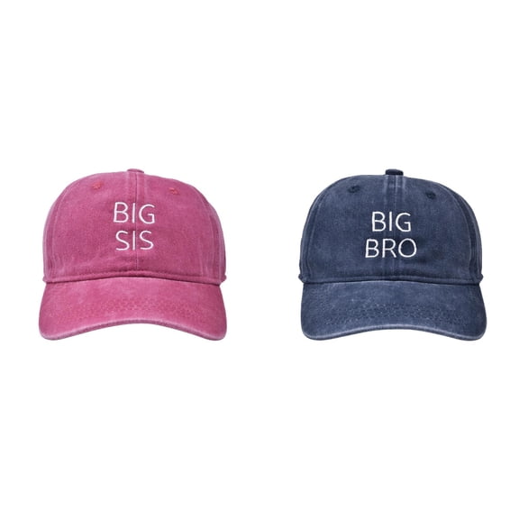 SGMVNU 2 Pack Boys Girls Letter Embroidered Baseball Caps for Age 1-8 Years, Adjustable Sibling Matching Hats Summer Outdoors Casual Hats ,Set E