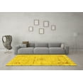 thumbnail image 3 of Ahgly Company Machine Washable Indoor Square Abstract Yellow Modern Area Rugs, 8' Square, 3 of 4