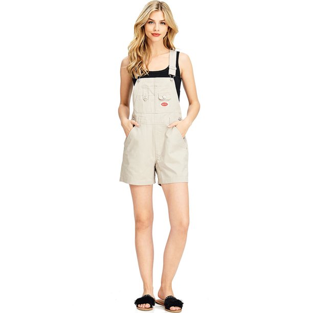 Revolt - Revolt Women's Juniors Classic Twill Cotton Romper Short ...