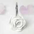 thumbnail image 4 of Rose Shower Curtain Hooks,12 Pcs Glide Shower Curtain Rings Stainless Steel Rustproof Decorative Shower Hook Ring with Resin Rose Flower for Bathroom Shower Rods, 4 of 5