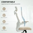thumbnail image 4 of HOMCOM Chaise de Bureau Ergonomique, Chaise de Bureau avec Appuie-Tête Réglable, Beige, 4 of 10