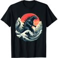 thumbnail image 1 of Vintage Japanese Kaiju Monster The Great Wave Off Kanagawa Camiseta para hombre, 1 of 7