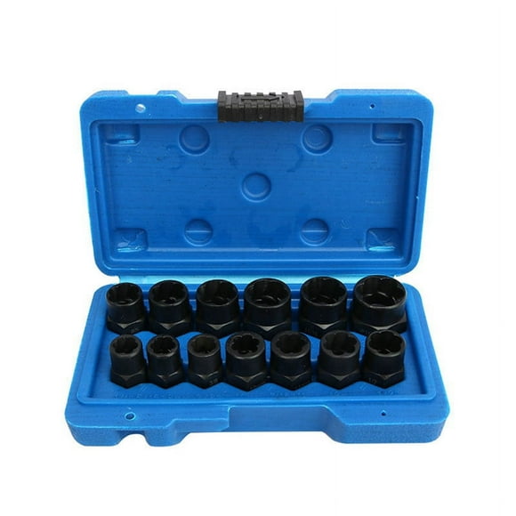 13-Piece Screw Remover Socket Hexagon Screw Tool Socket Bolt Nut Broken Wire Extractor Broken Nut Bolt Extractor
