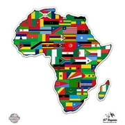 Africa Country Flags - 3" Vinyl Sticker - For Car Laptop I-Pad Phone Helmet Hard Hat - Waterproof Decal