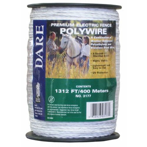 Alambre eléctrico PolyWire Fi-Shock Dare de 400 m para vallas eléctricas para exteriores