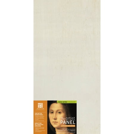 Ampersand Art Artist Panel, Unprimed Basswood, Cradled, 1-1/2