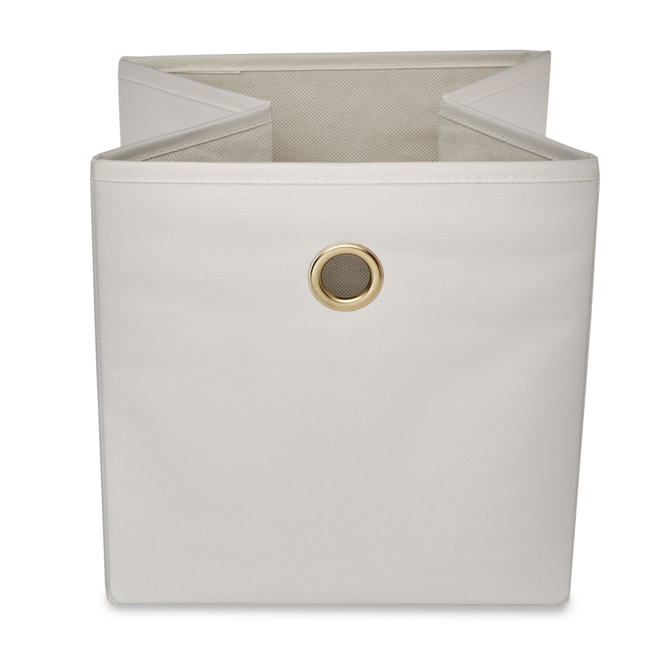 (4 pack) Mainstays Collapsible Fabric Cube Storage Bin, Vanilla Dream