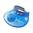 thumbnail image 2 of Sombrero de ventilador de refrigeración, gorra de verano portátil de dibujos animados para niños y niñas, viajes, Camping Letras azules, 2 of 8
