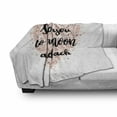 thumbnail image 2 of Saying Soft Flannel Fleece Throw Blanket, Cursive I Love You to the Moon Back Calligraphy on Dotwork Heart, Cozy Plush for Indoor and Outdoor Use, 60" x 80", Blush Pale Ruby Black, by Ambesonne, 2 of 5