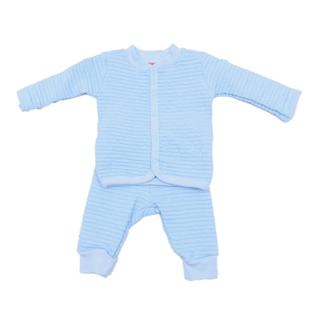 Conjunto Baby Creysi Niño 6M Pantalón y Playera con Abotonado Frontal Azul 2 Piezas