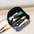 thumbnail image 2 of FORMRS Makeup Bag Travel Cosmetic Organizer for Women Fold Flat Zipper Pouch with Handle, Pink Cartoon Truck Pattern, 2 of 8