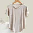 thumbnail image 4 of SDNall Blouse Femme Unie Décontractée Mode Col Rond Régulière Sans Manches Vêtements de Nuit Hauts, 4 of 9
