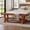 Red Brown, variant on Tribesigns 55" Solid Wood Dining Seat, Long Indoor Entryway Bench, 2-Tier End of Bed Bench