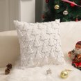 thumbnail image 4 of Christmas Tree Embroidery Throw Pillow Cover with Insert,17.7×17.7 Inch Soft Polyester Linen Cushion Case with Hidden Zipper,Festive Decor for Sofa Couch Bed Living Room Home Decor, 4 of 5
