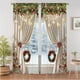thumbnail image 4 of Cortina Festiva para Ventana, Diseño de Guirnalda de Esferas Navideñas, Cortina Decorativa para Exteriores con Detalle de Cinta, Tela de Poliéster Estampada para Sala, Decoración Navideña para Patio, 4 of 4