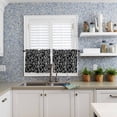 thumbnail image 6 of Kitchen Curtains Set, Black Botanical Kitchen Curtains and Valances Set, Pastoral Spring Floral Classic Black Rod Pocket Tier Curtains 36 Inch Length for Cafe/Bedroom Windows, 6 of 6