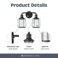 thumbnail image 3 of Prominence Home 2 Pack Lincoln Woods 2 Light Industrial Bathroom Vanity Light, Black, 3 of 11