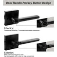 thumbnail image 4 of Privacy Door Levers, 4 Pack Matte Black Door Handles, Interior Keyless Door Lock, Left and Right Hand Reversible Doorknob, for Bed and Bathroom, 4 of 8