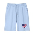 thumbnail image 5 of Unisex 4th of July Kids Outfit - Patriotic American Flag Heart Print T-Shirt & Shorts Set - 2 Piece Summer Clothes for Boys Girls (Light Blue),Size 13 T, 5 of 9