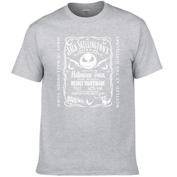 Camiseta de pesadilla antes de Navidad, Camiseta de algodón puro para hombre, camiseta con cara de Jack Skellington, camiseta informal de calle a la moda, camiseta grande F117