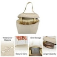 thumbnail image 3 of Unique Bargains Floral Makeup Bag Zipper Flower Cosmetic Pouch Beige, 3 of 7
