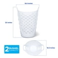 thumbnail image 5 of Clorox Cesta flexible para la colada – Cesta alta de plástico para ropa, dormitorio y almacenamiento – Papelera redonda portátil con asas de transporte, 2 bushel, color blanco, 5 of 5