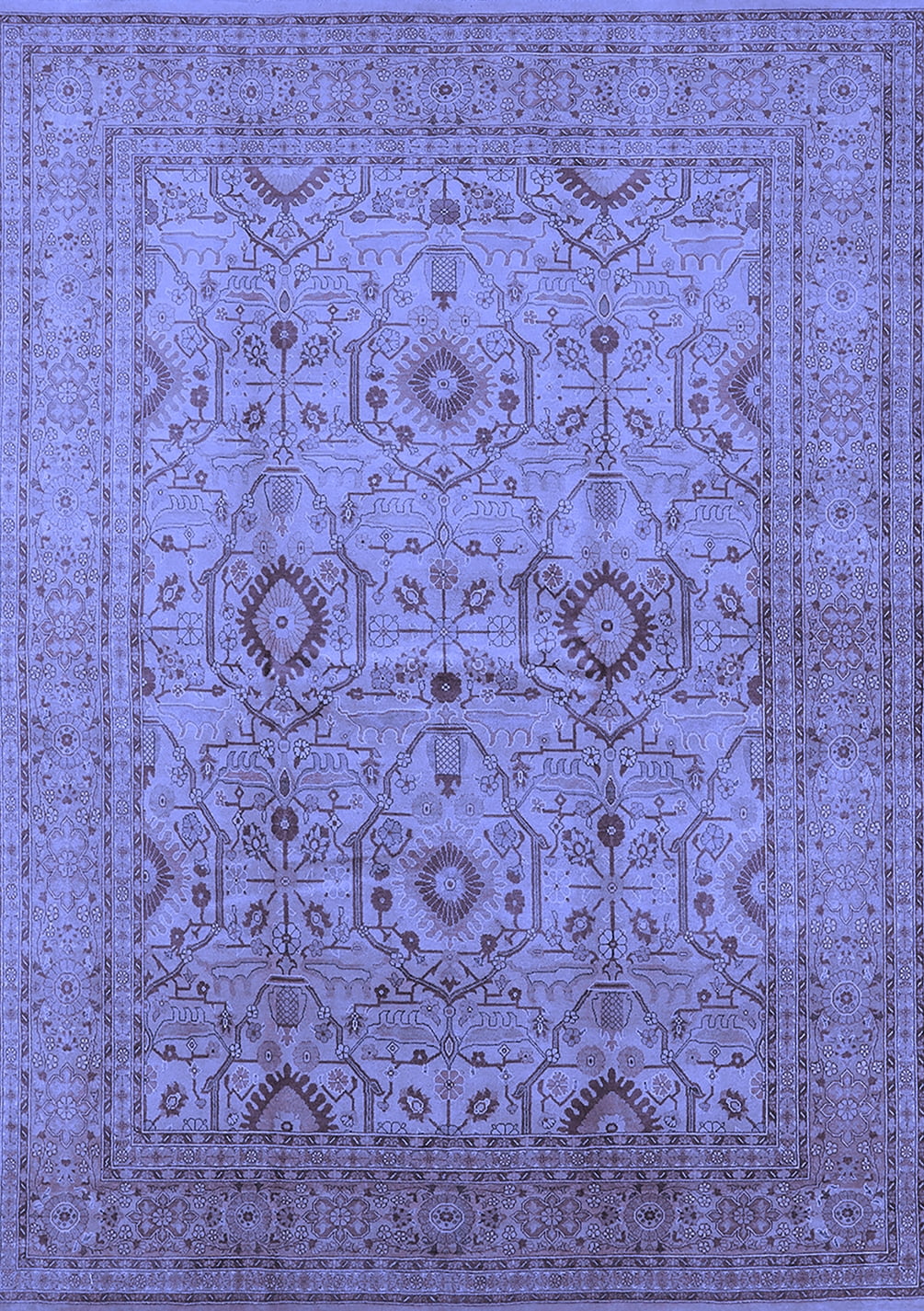 Ahgly Company Indoor Rectangle Oriental Blue Industrial Area Rugs, 2' x ...