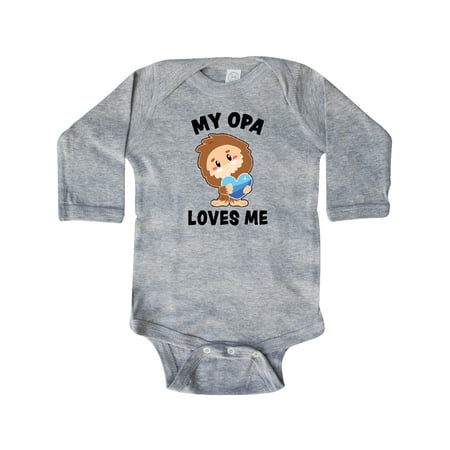 

Inktastic Cute Bigfoot My Opa Loves Me Gift Baby Boy Long Sleeve Bodysuit
