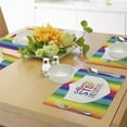 thumbnail image 4 of Ambesonne Inspirational Place Mats Set of 4, Rainbow Words, Standard Size, Multicolor, 4 of 6