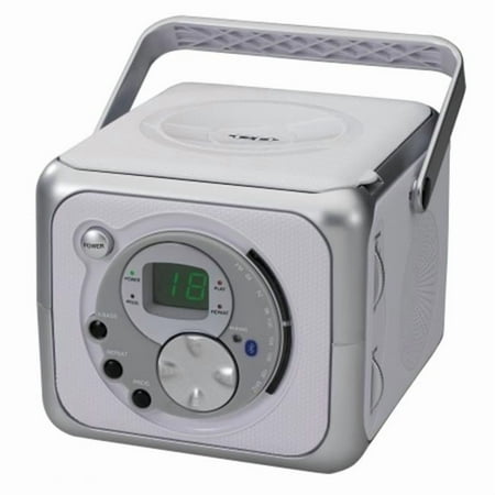 White & Silver Portable Bluetooth Music Sy