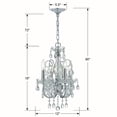 thumbnail image 3 of 3224-CH-CL-SAQ Crystorama Lighting Imperial - 4 Light Mini Chandelier-Swarovski Spectra Crystal Type-Polished Chrome Finish   -Traditional, 3 of 5