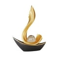 thumbnail image 5 of Baoblaze Boat Statue Ball Decorative Artwork Accent Collectible Figurine Art Sculpture for Cupboard Christmas Farmhouse Shelf Festival Black 18.5x8x25.8cm, 5 of 8