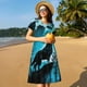 thumbnail image 4 of Disketp Blue Full Moon Wolf para Vestido de Manga Corta para Mujeres, Vestidos de Verano para Mujeres, Casual y Holgado para la Playa, 4 of 6