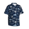 thumbnail image 2 of Uemuo Hawaii Palms Printed Regular Fit Short Sleeve Casual Hawaiian Shirt for Men,Aloha shirt,Tropical shirt,Floral print shirt,Vacation Beach shirt-Large, 2 of 9