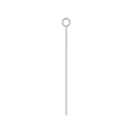 

Eye pin silver-plated brass 1-1/4 inches 24 gauge. Sold per pkg of 100.