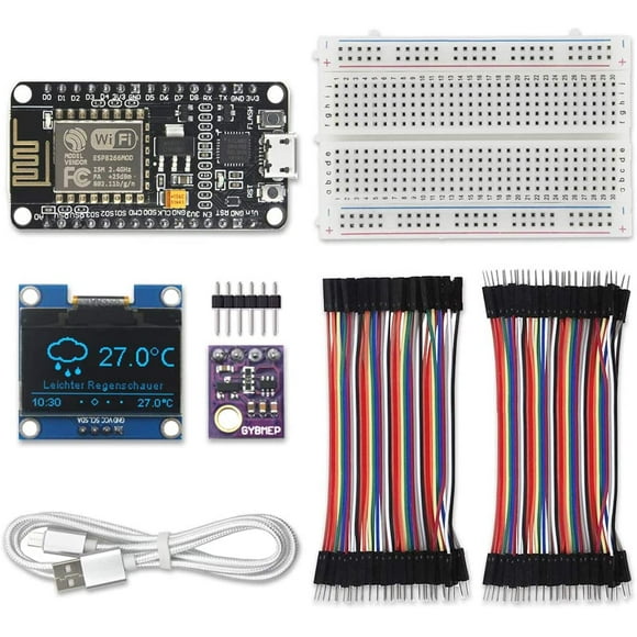 KeeYees Kit Station Météo WiFi ESP8266 pour IoT avec Tutoriel, GY-BME280 Température Humidité Pression Atmosphérique