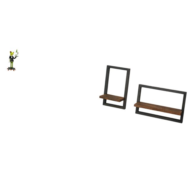 Estatua De Rana Creativa, Escultura De Animal, Figura Decorativa, Adorno De Mesa Para Chimenea, Estante De Entrada, Regalo De Cumpleaños Con Estantes Flotantes De Madera Para Pared,