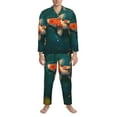 thumbnail image 3 of Uemuo Koi Pond Lilies Pattern 2-Piece Loungewear Set - Men’s Soft Sleepwear, Cozy Winter PJs, Comfy Sleep Set-XX-Large, 3 of 7