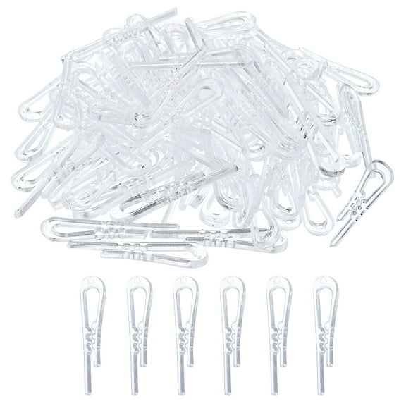 500Pack Durable Plastic Alligator Clips, 1.57" Clear U Shape Shirt Clip Clothespins with Teeth