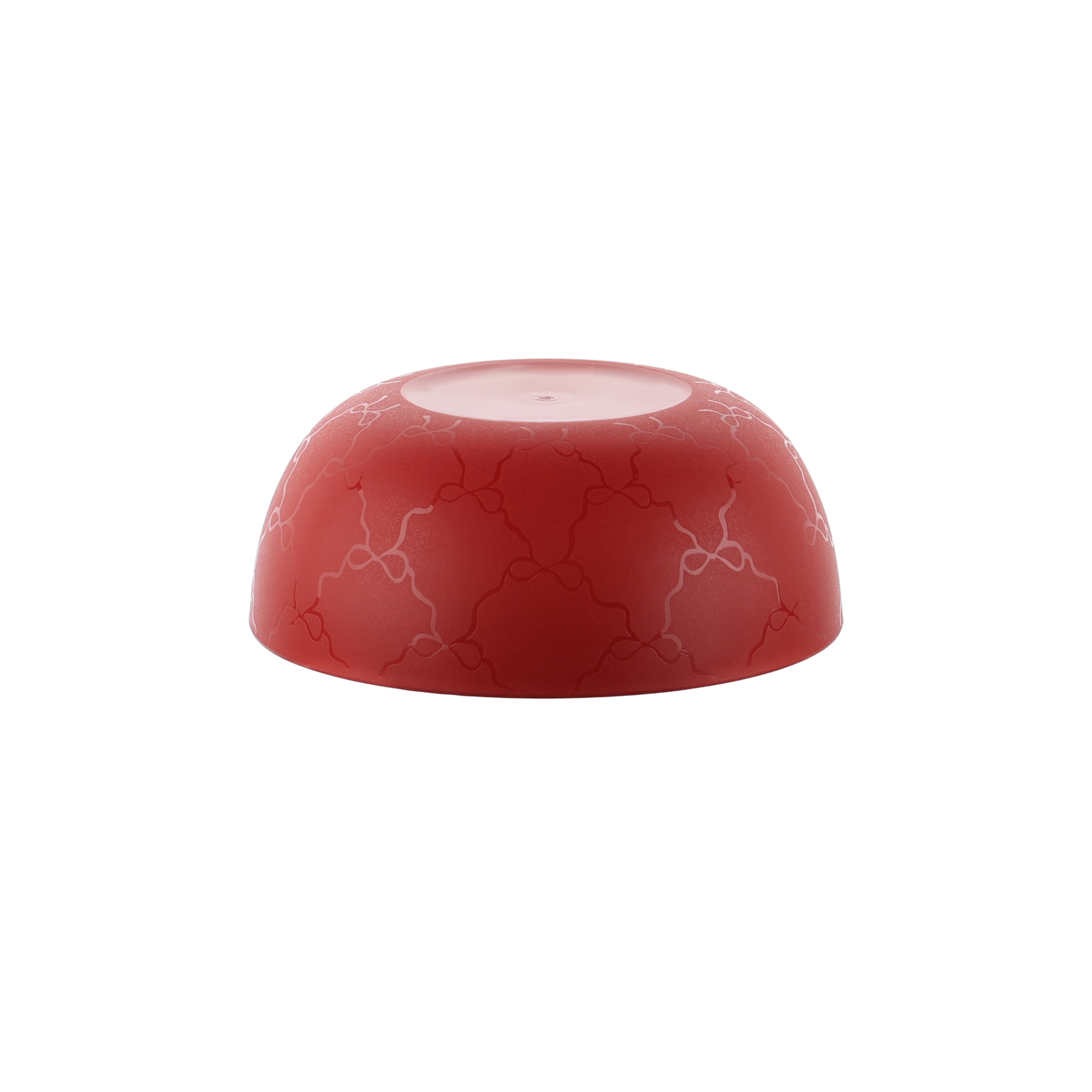 Mainstays 12-Piece Plastic Etched Bow Dinnerware Set, Red